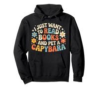 I Just Want To Read Books And Pet A Capybara ||- Pullover Hoodie