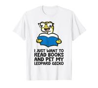 I Just Want to Read Books and Pet My Leopard Gecko T-Shirt