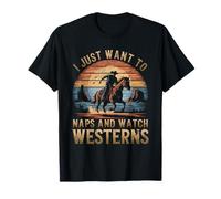 I Just Want To Take Naps And Watch Westerns Retro Vintage T-Shirt