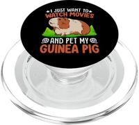 I Just Want To Watch Movies And Pet My Guinea Pig PopSockets PopGrip for MagSafe