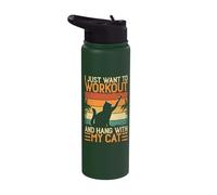 I Just Want to Workout and Hang with My Cat Stainless Steel Insulated Water Bottle