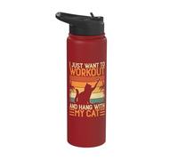 I Just Want to Workout and Hang with My Cat Stainless Steel Insulated Water Bottle