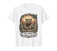 I Just Woke Up from A Coma Bear Coffee Vintage Woodcut T-Shirt