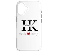 I & K Couples Initials, Wedding, Anniversary, Housewarming Case for iPhone 16