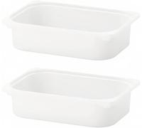 I-K-E-A 2x TROFAST Storage Box, White Container 16 ½x11 ¾x4 ''