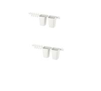 I K E A inches 2X inches SUNNERSTA Rail with 4 Hooks and 2 containers, White