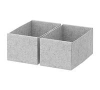 I-K-E-A KOMPLEMENT Pack of 2 Storage Organizer Heavy Duty Box Light Grey 100% polyester 15x27x12 cm + 1 Free Shoe Bag