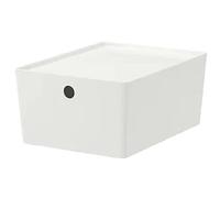 I-K-E-A KUGGIS Storage Organizer Box with Lid white Plastic 26x35x15 cm + 1 Free Shoe Bag