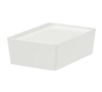 I-K-E-A KUGGIS Storage Organizer Container Box with lid, white Plastic 18x26x8 cm + 1 Free Shoe Bag