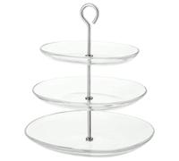 I K E A KVITTERA Serving Stand, Three Tiers, Clear Glass/Stainless Steel