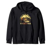 I KEEP ALL MY DAD JOKES IN A DAD-A-BASE Father's Day Meme Zip Hoodie