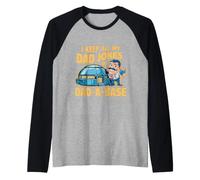 I Keep All My Dad Jokes in a Dad-A-Base Funny Father's Day Raglan Baseball Tee