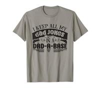 I Keep All My Dad Jokes in A Dad-A-Base Funny Retro Husband T-Shirt
