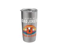 I Keep All My Dad Jokes in A Dad-A-Base I Fathers Day Stainless Steel Insulated Tumbler