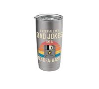 I Keep All My Dad Jokes in A Dad-A-Base I Fathers Day Stainless Steel Insulated Tumbler