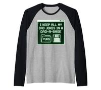 I Keep All My Dad Jokes in A Dad A Base Puns Raglan Baseball Tee