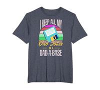 I Keep My Dad | Jokes in a Database | Dad-A-Base Dad A Base T-Shirt, Men's Big and Tall, Heather Blue, 2X Tall