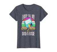 I Keep My Dad | Jokes in a Database | Dad-A-Base Dad A Base T-Shirt, Women, Heather Blue, Medium