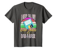 I Keep My Dad | Jokes in a Database | Dad-A-Base Dad A Base T-Shirt, Youth, Asphalt Grey, 2T