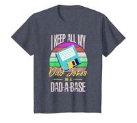 I Keep My Dad | Jokes in a Database | Dad-A-Base Dad A Base T-Shirt, Youth, Heather Blue, 2T