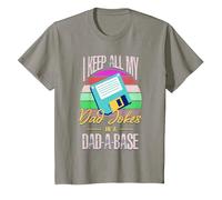 I Keep My Dad | Jokes in a Database | Dad-A-Base Dad A Base T-Shirt, Youth, Slate Grey, Large