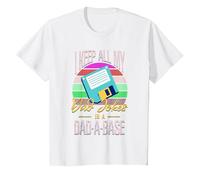 I Keep My Dad | Jokes in a Database | Dad-A-Base Dad A Base T-Shirt, Youth, White, X-Small