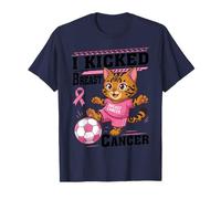 I Kicked Breast Cancer Pink Bengal Cat Soccer Player Winner T-Shirt