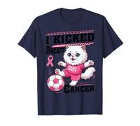 I Kicked Breast Cancer Pink Persian Cat Soccer Player Winner T-Shirt