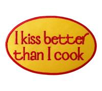 I Kiss Better Than I Cook Iron Sew On Patch Clothes Apron Chef Embroidered Badge