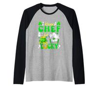 I Kissed A Chef and Lucky St. Patrick's Day Couple Raglan Baseball Tee
