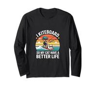 I Kiteboard So My Cat Have A Better Life Fun Long Sleeve T-Shirt