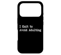 I Knit to Avoid Adulting Funny Knitting Quotes Case for iPhone 17 Pro