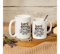 I Knock Things Off Counters for Fun Cute Cat Mug 15oz