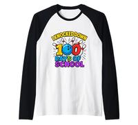 I Knocked Down 100 Days of School Bowling Kids Celebration Raglan Baseball Tee