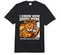 I Know How Doors Work Funny Office Cat Quote Comfort Colors Adult Heavyweight T-Shirt