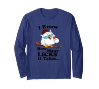 I Know How Many Licks It Takes - Lollipop Joke Owl Graphic Long Sleeve T-Shirt