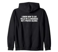 I Know How To Say Hello In 5 Languages Introvert Person Zip Hoodie