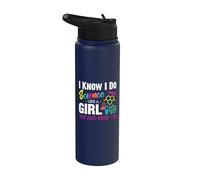 I Know I Do Science Like a Girl Try and Keep Up - Scientist Stainless Steel Insulated Water Bottle