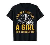 I Know I Hike Like A Girl Try to Keep Up Value Graphic T-Shirt, Men, Black, L