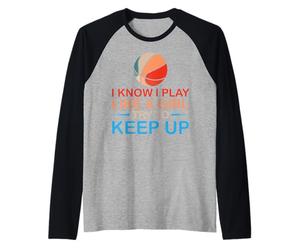 I Know i Play Like a Girl Try to Keep Up Basketball Girl Raglan Baseball Tee