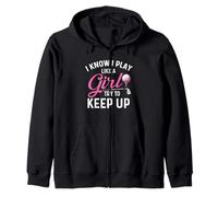 I Know I Play Like A Girl Try To Keep Up - Golf Lover Golfer Zip Hoodie