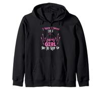 I Know I Shoot Like A Girl Try To Keep Up Shooter Archer Zip Hoodie