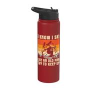 I Know I Ski Like an Old Man Try to Keep Up Stainless Steel Insulated Water Bottle