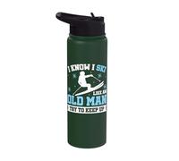 I Know I Ski Like an Old Man Try to Keep Up Stainless Steel Insulated Water Bottle