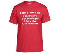 I Know I Swear A LOT Black Mens T Shirt- Slogan Novelty Gift IDEA Funny Printed TEE
