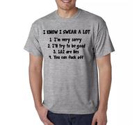 I Know I Swear A LOT Black Mens T Shirt- Slogan Novelty Gift IDEA Funny Printed TEE