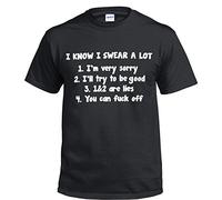 I Know I Swear A LOT Black Mens T Shirt- Slogan Novelty Gift IDEA Funny Printed TEE