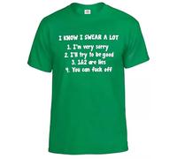 I Know I Swear A LOT Black Mens T Shirt- Slogan Novelty Gift IDEA Funny Printed TEE