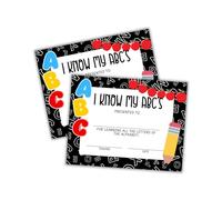 I Know My ABC’s Certificate of Achievement 30pk 8.5x11” Daycare Pre-K Moving Up Can Count to 100 Days of School Teacher Students Award