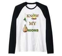 I Know My Onions Funny Raglan Baseball Tee